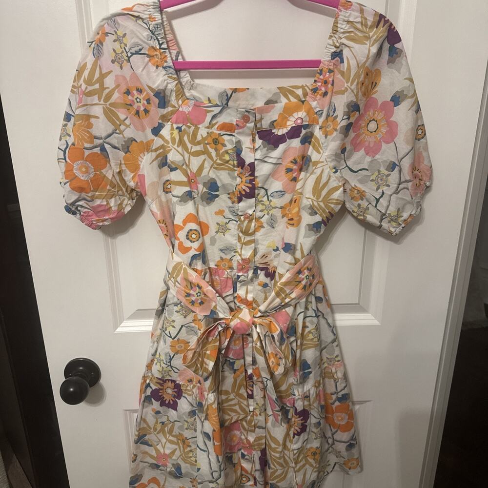 Women’s Jade Melody Tam Button Up Blouse Floral Dress Size Small Pocketed